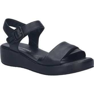 Josef Seibel Eve 02 Ankle Strap Platform Wedge Sandal in Black at Nordstrom, Size 10-10.5Us