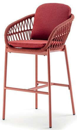 LLR Collection Outdoor Design Barstuhl Elba mit Armlehnen, Rot