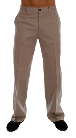 Dolce & Gabbana Beige Cotton Stretch Chinos Mens Pants