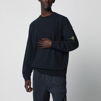Stone Island Felpa girocollo blu navy in cotone