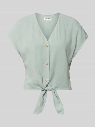 Only Regular Fit Blusentop aus Viskose-Leinen-Mix Modell SIESTA in Schilf, Gr&ouml;&szlig;e XL