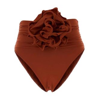 Magda Butrym Bikinis, female, Red, Size: S Brick Stretch Nylon Bikini Bottom