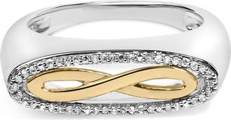 House of Brilliance 14K Yellow Gold Plated Sterling Silver Diamond Accent Infinity Ring