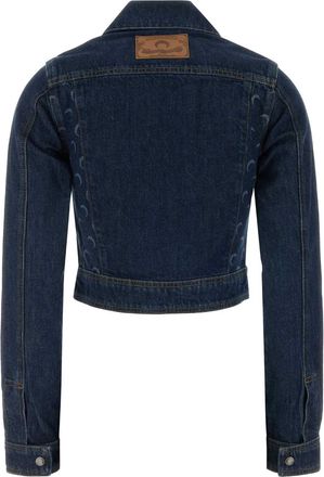 Marine Serre Womens Denim Jacket Navy Cotton