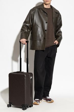 Bottega Veneta Lambskin Leather Jacket, Mens, Green