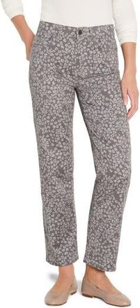 Nic+Zoe Recess Leopard Print Straight Leg Ankle Jeans in Grey Multi at Nordstrom Rack, Size 28