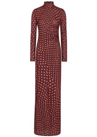 Stella McCartney Stella Mccartney Polka dot Mesh Maxi Dress - Burgundy - S (UK8-10 / S)