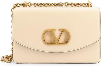 Valentino Garavani Ivory Leather Vain Shoulder Bag