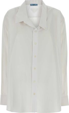 Prada Witte Poplin Oversized Shirt
