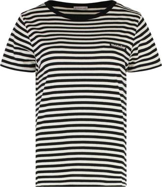 Moncler Gestreept katoenen T-shirt - Dames - T-shirts - Veelkleurig - M - Katoen - Tops