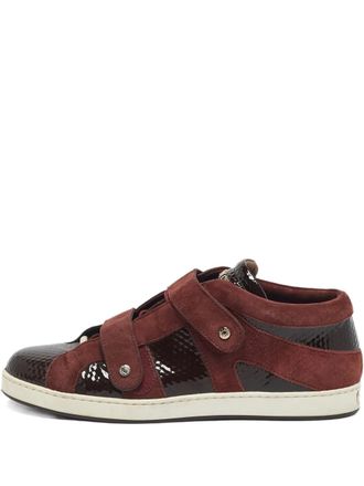 Jimmy Choo London suede patent-leather sneakers - Red