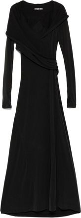 Hyein Seo hooded long dress - women - Spandex/Elastane/Polyester/Modal - 2 - Black