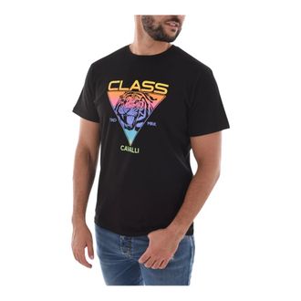 Cavalli T-shirt con stampa logo - - Tops - Uomo - Nero - M