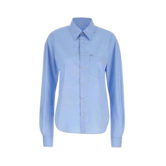 Dsquared2 Dames, Blouses & Shirts, Blauw, Maat: 2XS Katoen