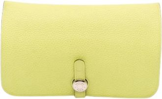 Herm&egrave;s Pre-owned Dogon Duo GM - Dames - Vintage Clutch - Geel - ONE Size - Leer - Vintage