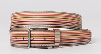 Paul Smith Cintura Signature Stripes Paul Smith in pelle stampata