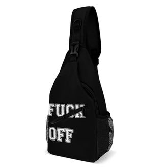 Generic Fuk Off Unisex Shoulder Bags Casual Crossbody Chest Bag Sling Backpack for Hiking Cycling Travel