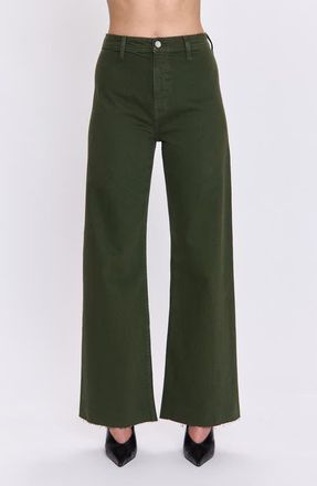 Pistola Denim Penny High Waist Raw Hem Wide Leg Jeans in Laurel at Nordstrom, Size 26Regular