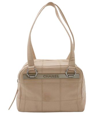 Chanel Beige Caviar Leather Choco Bar 2Way Bag (Authentic Pre-Loved)