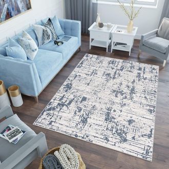 Tapiso Alfombra de polipropileno en beige y azul 160x220 cm