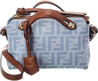 Fendi Fendi By The Way Soft Mini Ff Denim & Leather Satchel