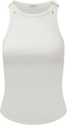 Courr&egrave;ges Gesp 90s Rib Top - Dames - Tops zonder mouwen - Wit - S - Tops