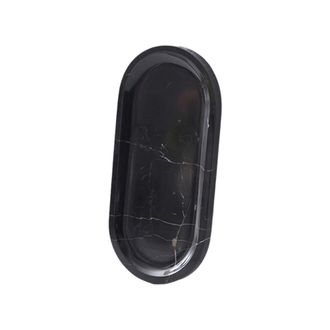 OEM Elegante Bandeja Para Joyas De M&aacute;rmol Natural - Negra 25x12cm