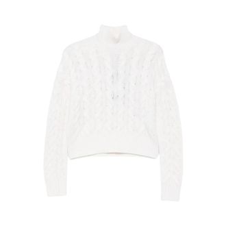 Max Mara Mstcosmo Trui - Dames - Coltruien - Wit - M - Wol - Truien & Vesten