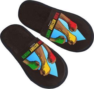 Generic Warm Slipper Black History Month Home Slipper Comfortable House Shoes Non-Slip Scuff Slippers For Bedroom Travel Hotel L