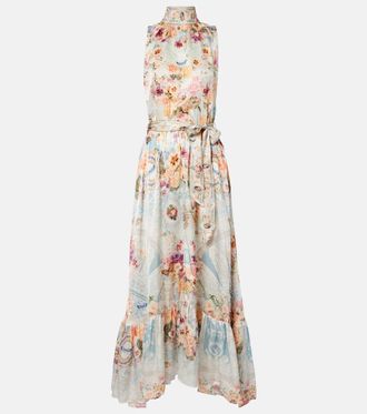 Camilla Embellished floral silk maxi dress