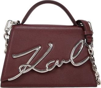 Karl Lagerfeld small K/Signature tote bag - women - Calf Leather - One Size - Red