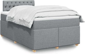 vidaXL Vidaxl - Cama Box Spring Con Colch&oacute;n Tela Gris Claro 120x190 Cm