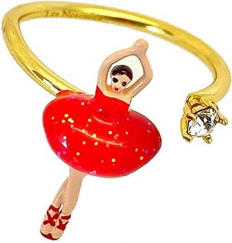 Les N&eacute;r&eacute;ides Red Mini Ballerina Adjustable Ring