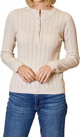 Design History Long Sleeve Sweater With Buttons In Cream
