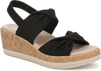 Life Stride Riley Slingback Wedge - Wide Width Available in Black Fabric at Nordstrom, Size 7.5