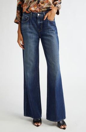 L'agence Alicent High Waist Wide Leg Jeans in Trenton at Nordstrom Rack, Size 28