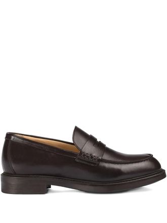 Doucal's penny-slot leather loafers - Brown