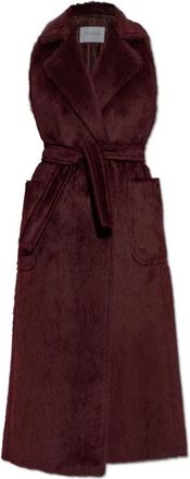 Max Mara Faux fur vest Abbozzi - Dames - Bodywarmers - Rood - XS - Wol - Jassen