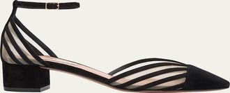 Aquazzura 35mm Alana Suede Ankle-Strap Pumps