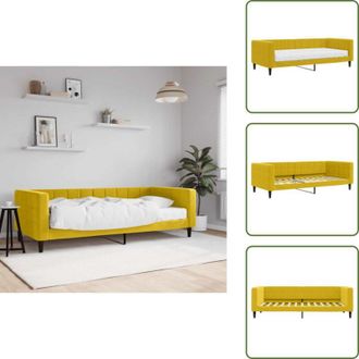 vidaXL Divano letto 2 in 1 - vidaXL Divano Letto con Materasso Giallo 90x200 cm in Velluto - Letto da giorno con materasso