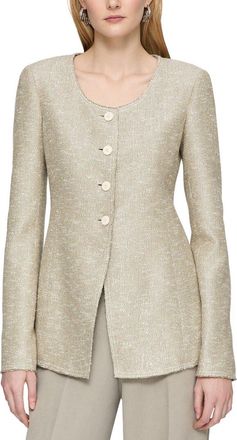 Lafayette 148 New York Scoop Neck Fitted Jacket