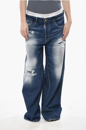 Dsquared2 Loose Fit Jeans with Slip Detail 32cm size 40
