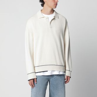 Golden Goose Polo Rindley con stampa logo in misto cotone bianca