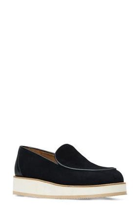 Aquatalia Honnete Water Resistant Platform Flat in Navy Suede at Nordstrom Rack, Size 10.5