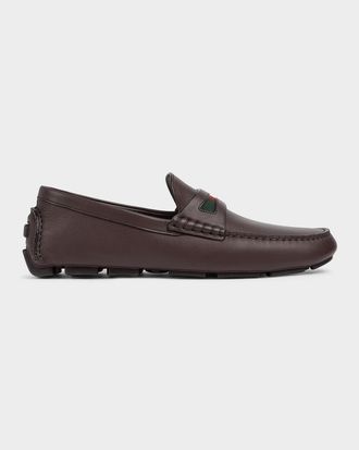 Gucci Men & apos;s Leather Moc-Toe Drivers
