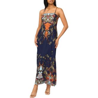 Parker Square Neck Maxi Dress in Blue Bouquet at Nordstrom Rack, Size X-Large