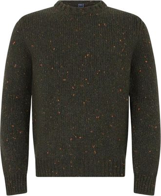 Fedeli Trui met ronde hals - Heren - Ronde hals truien - Groen - 3XL - Wol - Truien & Vesten