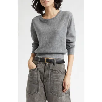 Nili Lotan Tamra Cashmere Sweater in Pebble Grey Heather at Nordstrom, Size X-Small