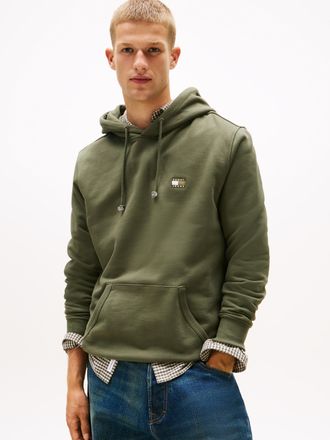 Tommy Jeans Hoodie TOMMY JEANS TJM REG BADGE HOODIE EXT, Herren, Gr. S, gr&uuml;n (pewter gr&uuml;n tonal), Sweatware, Obermaterial: 100% Baumwolle, regular fit h&uuml;ftlang, R