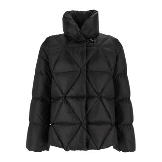 Fay Cape in Piuma Raglan Argyle + Gancio - - Jackets - Donna - Nero - M